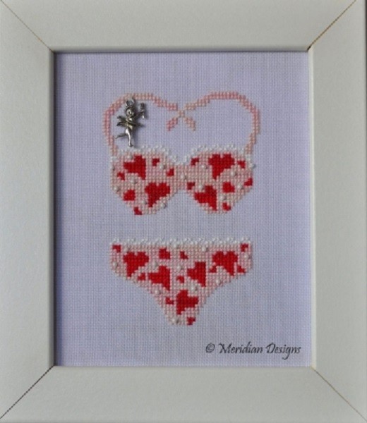 Meridian Cross-Stitch Pattern w/Charm - Teenie Weenie Bikinis -February