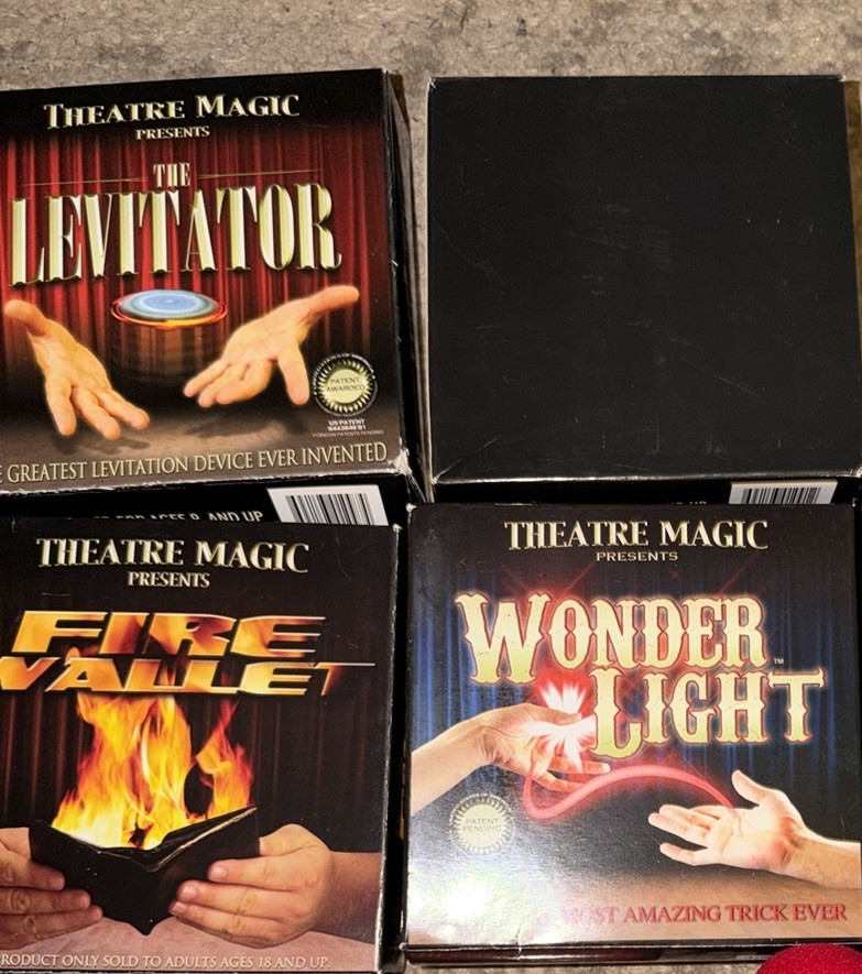 Magic Trick Kit Lot Theatre Magic Fire Wallet Levitator Gift Set DVD