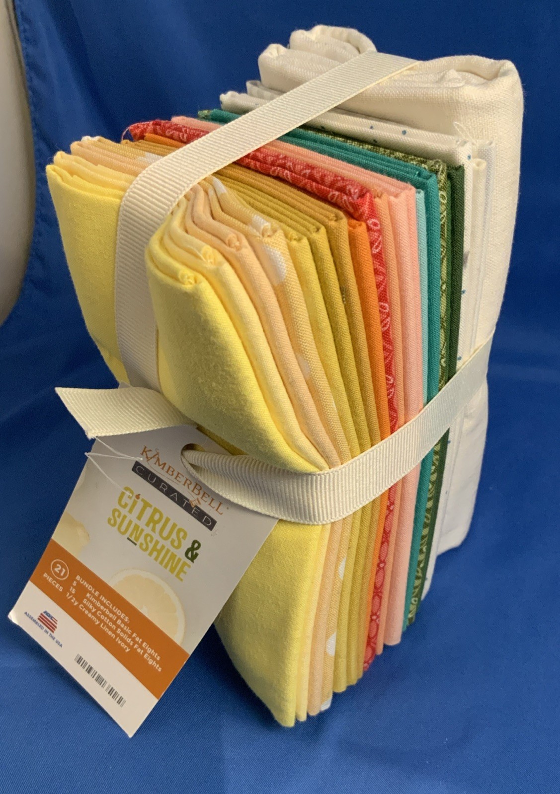 Kimberbell Curated Fat Eighth Bundle - Citrus & Sunshine - 21pcs Cotton Fabric