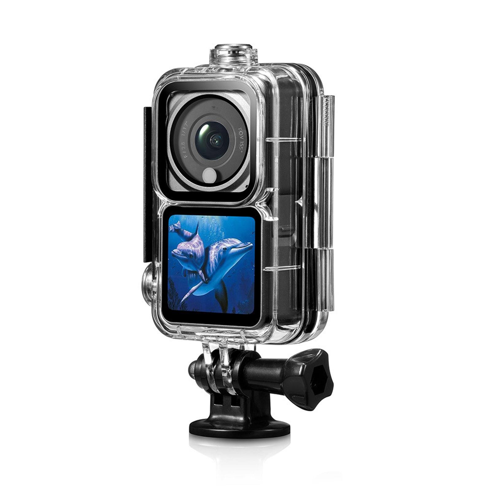 60M Waterproof Surfing Diving Case Camera Housing Shell w/ Base For DJI Action2