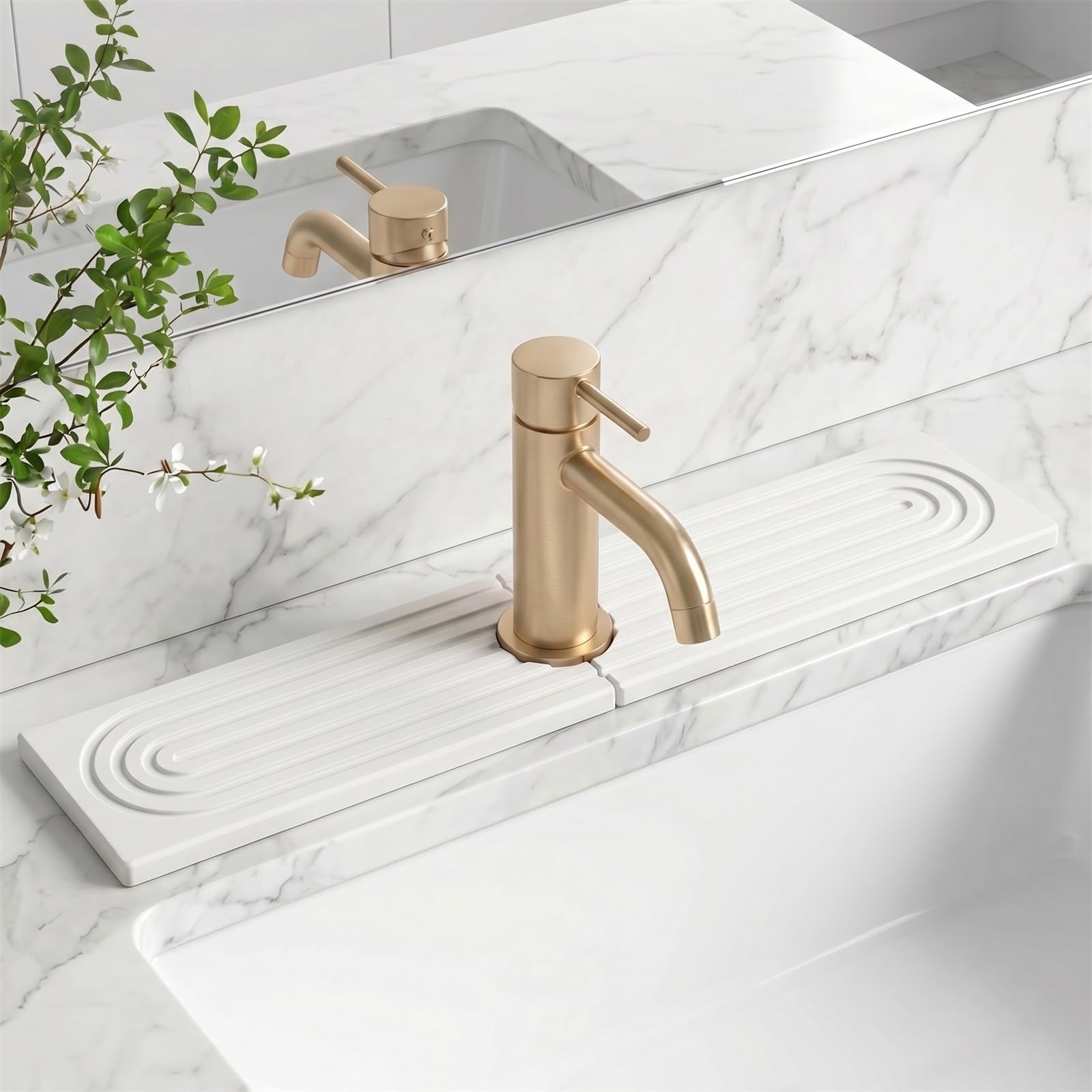 Stone Faucet Mat for Kitchen Sink-Diatomite Drying Stone Mat& Sink Protector,...
