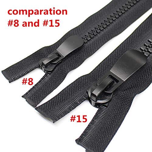 #15 Super Large Two Way Separating Plastic Zippers for Sewing, Parka, 30"