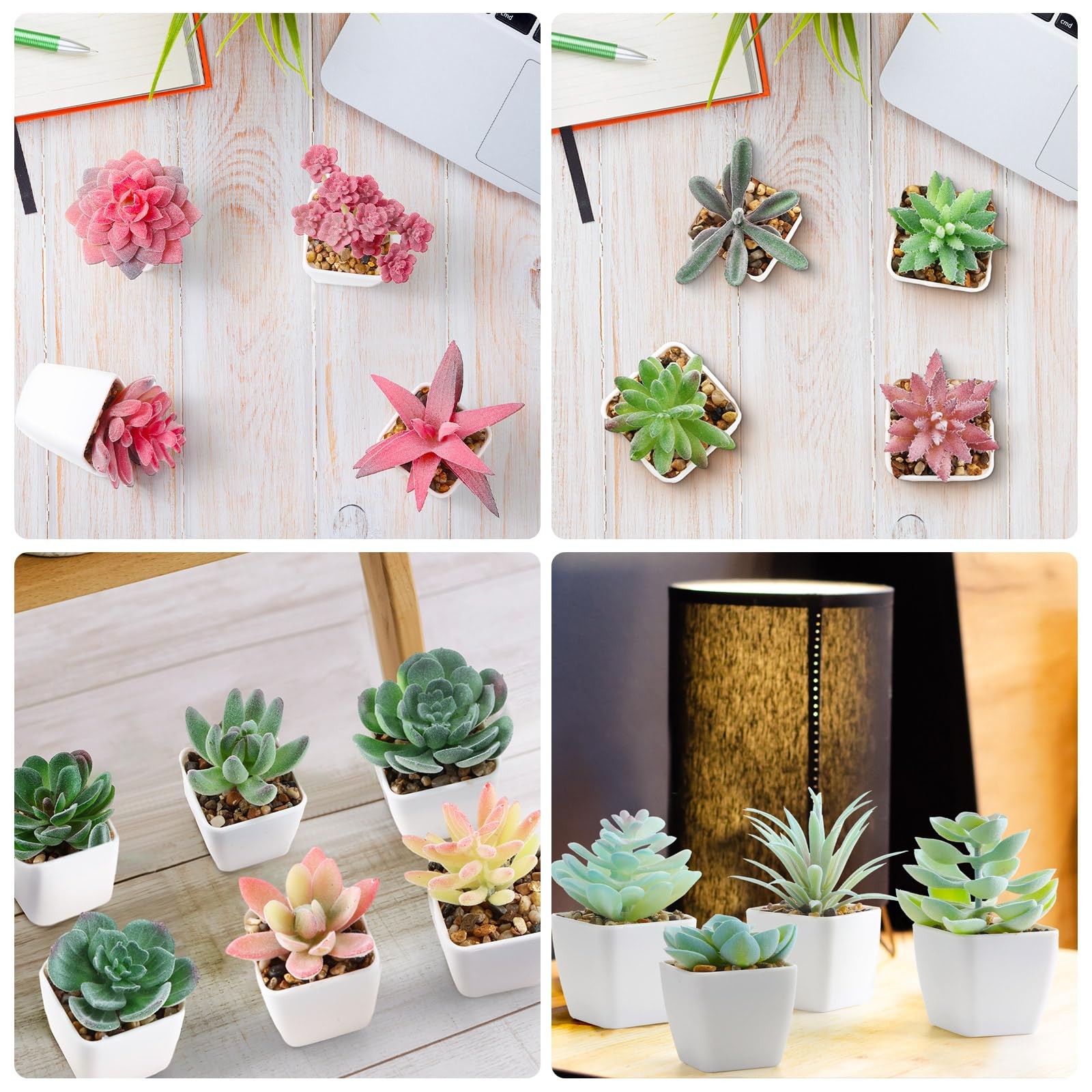 Glitinsel 36 Pcs Mini Artificial Succulent Plants Potted Assorted