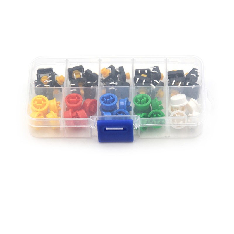 25 Momentary Tactile Push Button Touch Micro Switch 4P PCB Caps 12x12x7.3mm NDh$