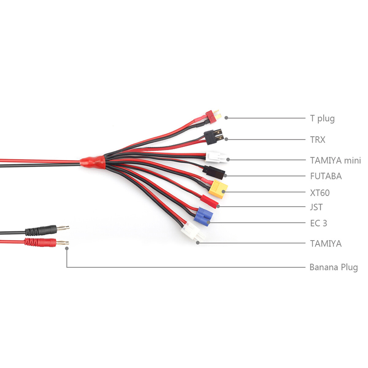8 in 1 RC Lipo Battery Charger Adapter Connector Splitter Wire Convert Cable USA