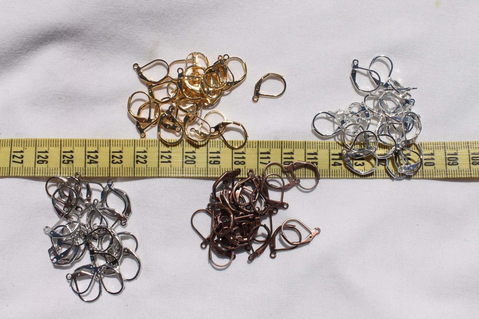 10x15mm Brass Lever Back Hoop Earrings Finding Choose From 4 Color's 24pcs