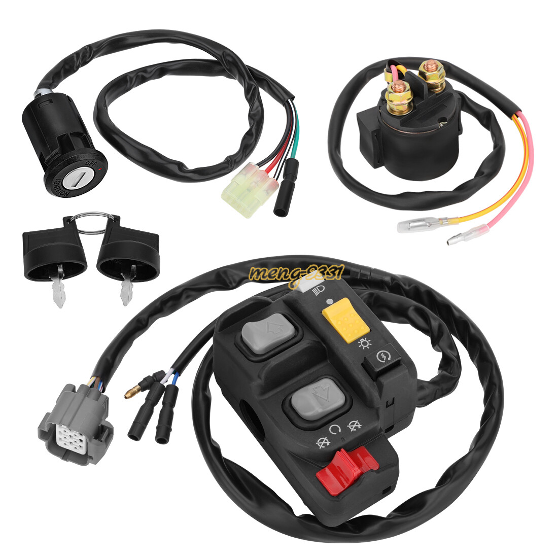 Handlebar Key Switch Starter Relay Kit for Honda Recon 250 TRX250TE 2002-2004