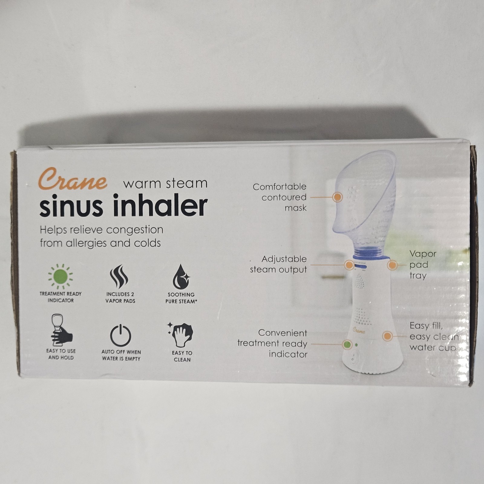 Crane Warm Steam Sinus Inhaler Allergy Cold Sinus Congestion Relief SEALED New