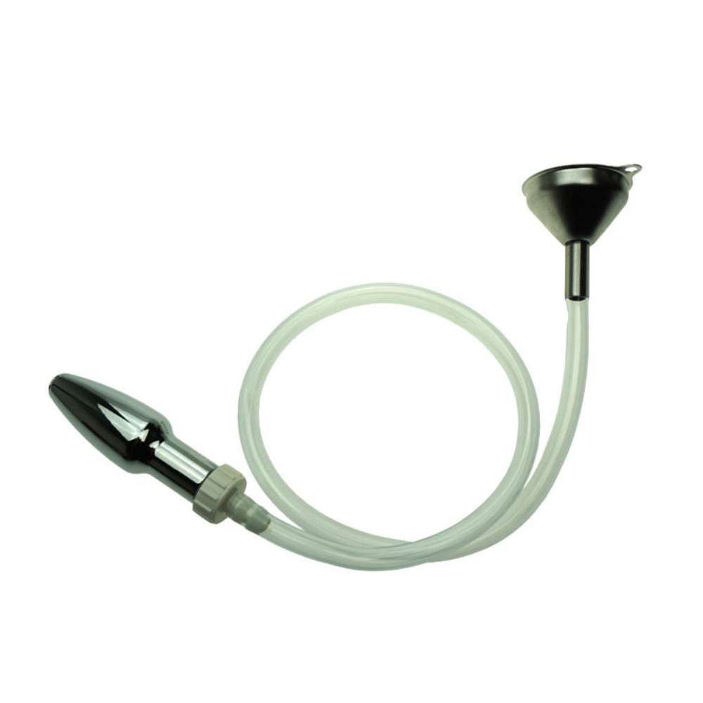 Stainless Steel Funnel Filler Sginal Anal Douche Enema Hose Tip Fluid Lubricant