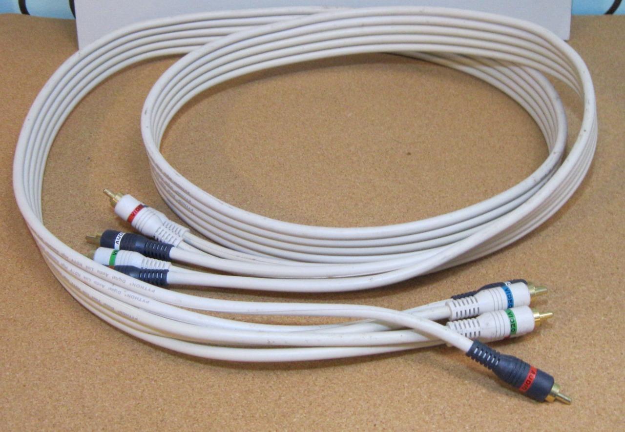 5 PLUG MALE VIDEO STEREN CABLE PYTHON DIGITAL AUDIO LINK HIGH RES ULTRA SHIELD
