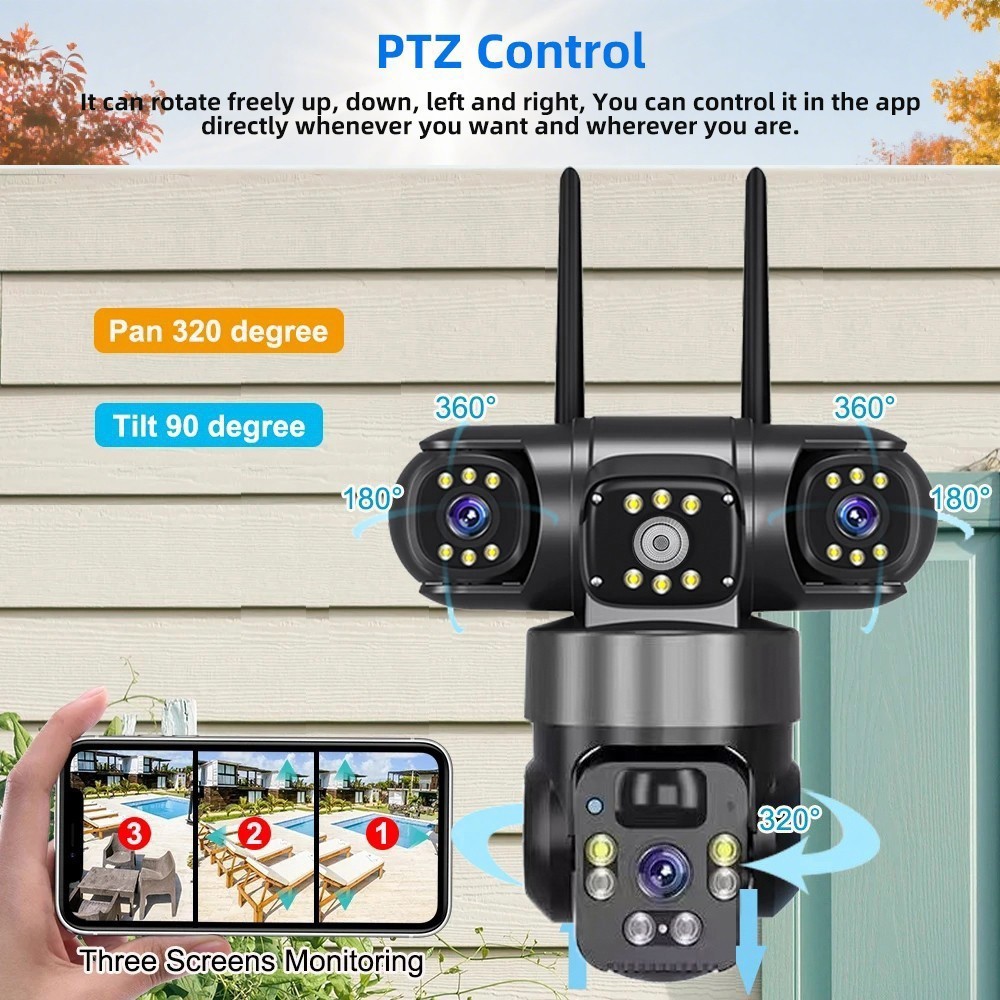 Solar Battery Powered Wireless WiFi Home Security Camera System Outdoor Pan/Tilt