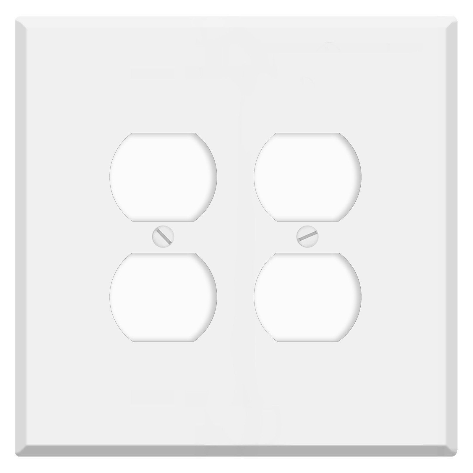 Oversized White Metal Outlet Covers, 2-Gang Duplex Receptacle Cover, 5.5" x...