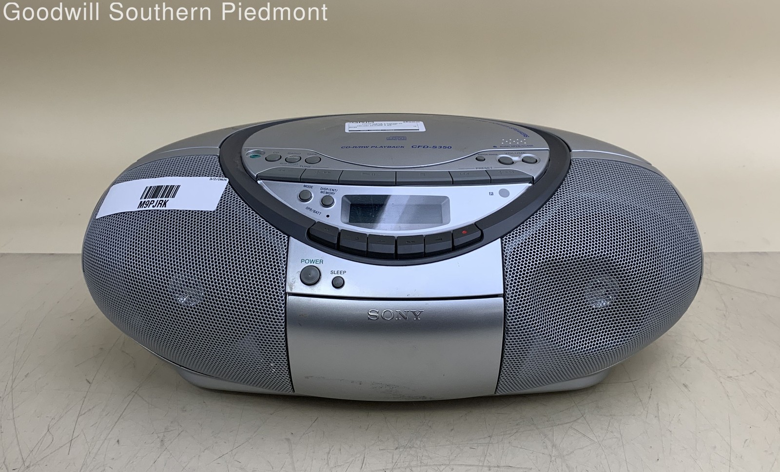 Sony CFD-S350 Portable Boom Box Radio Cassette CD Player - Tested