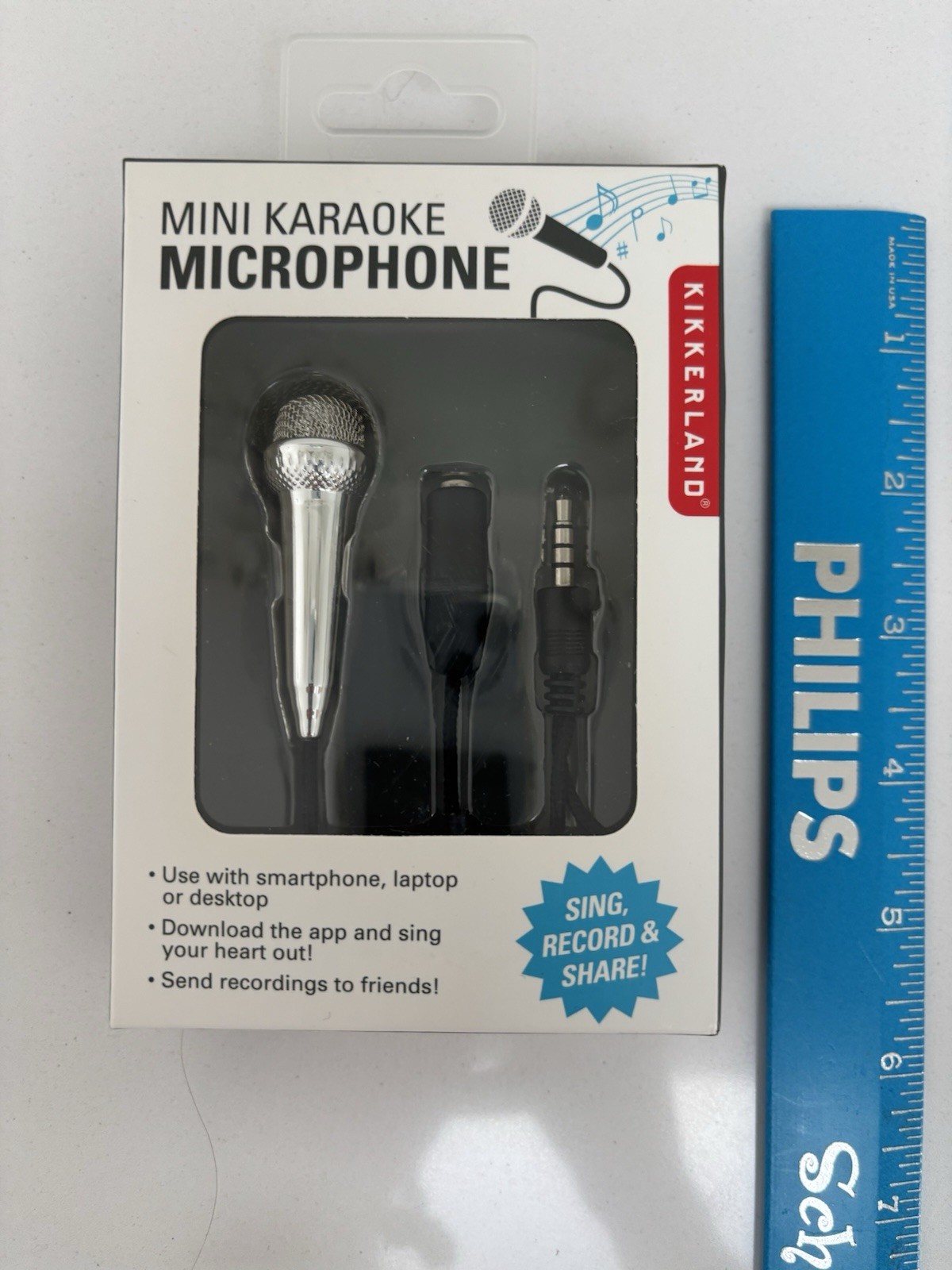 Kikkerland Mini Karaoke Microphone – Portable Smartphone Mic (3.5mm Jack) – NEW