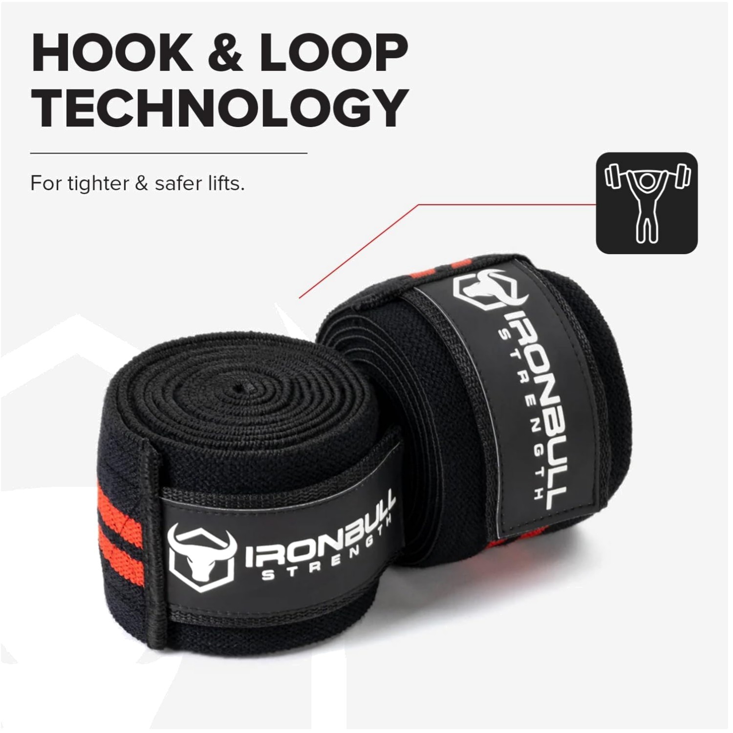 Elastic Knee Straps for Weightlifting - 80" Compression Wrap