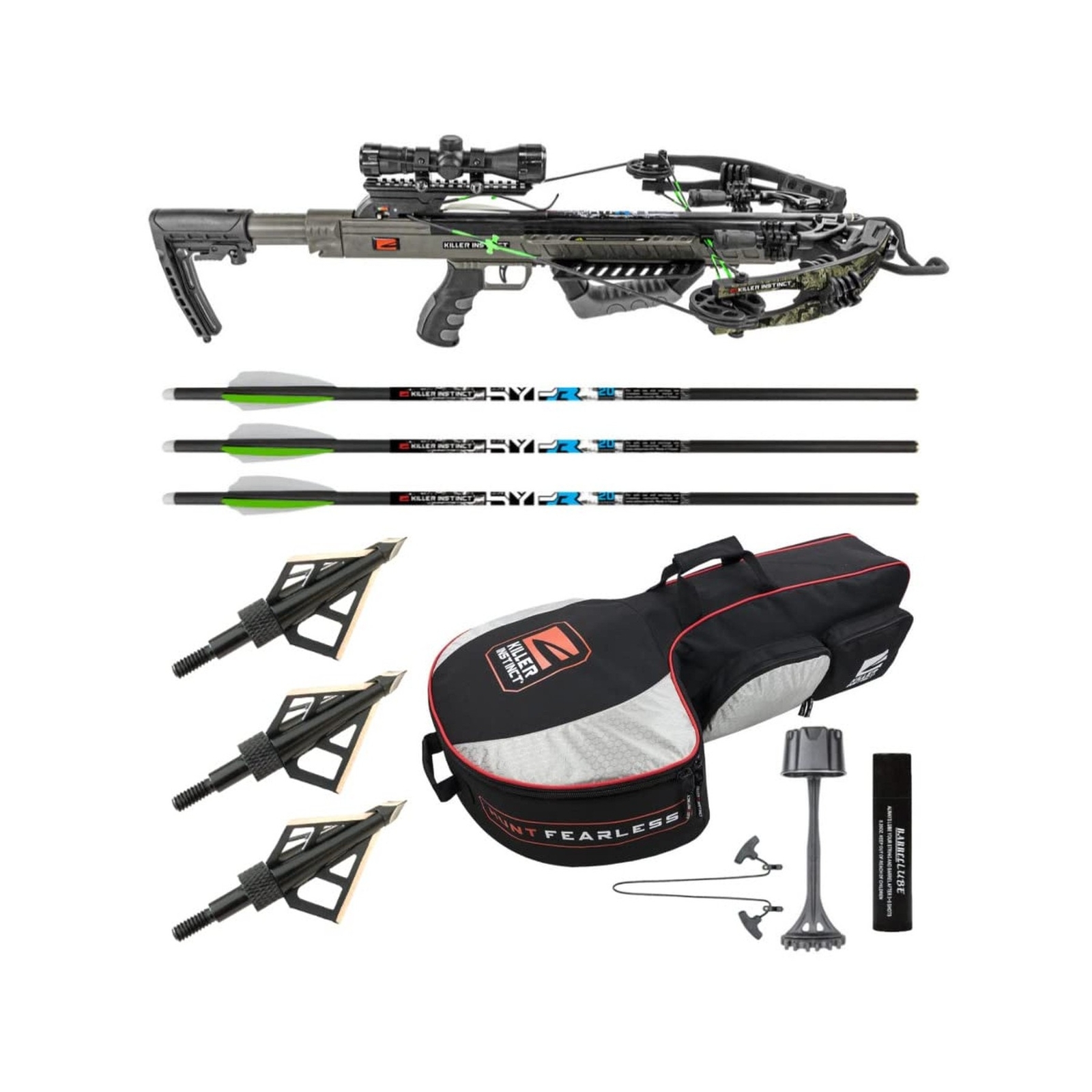 Killer Instinct Boss 405 FPS Crossbow Package with Backpack Case and Broadhea...