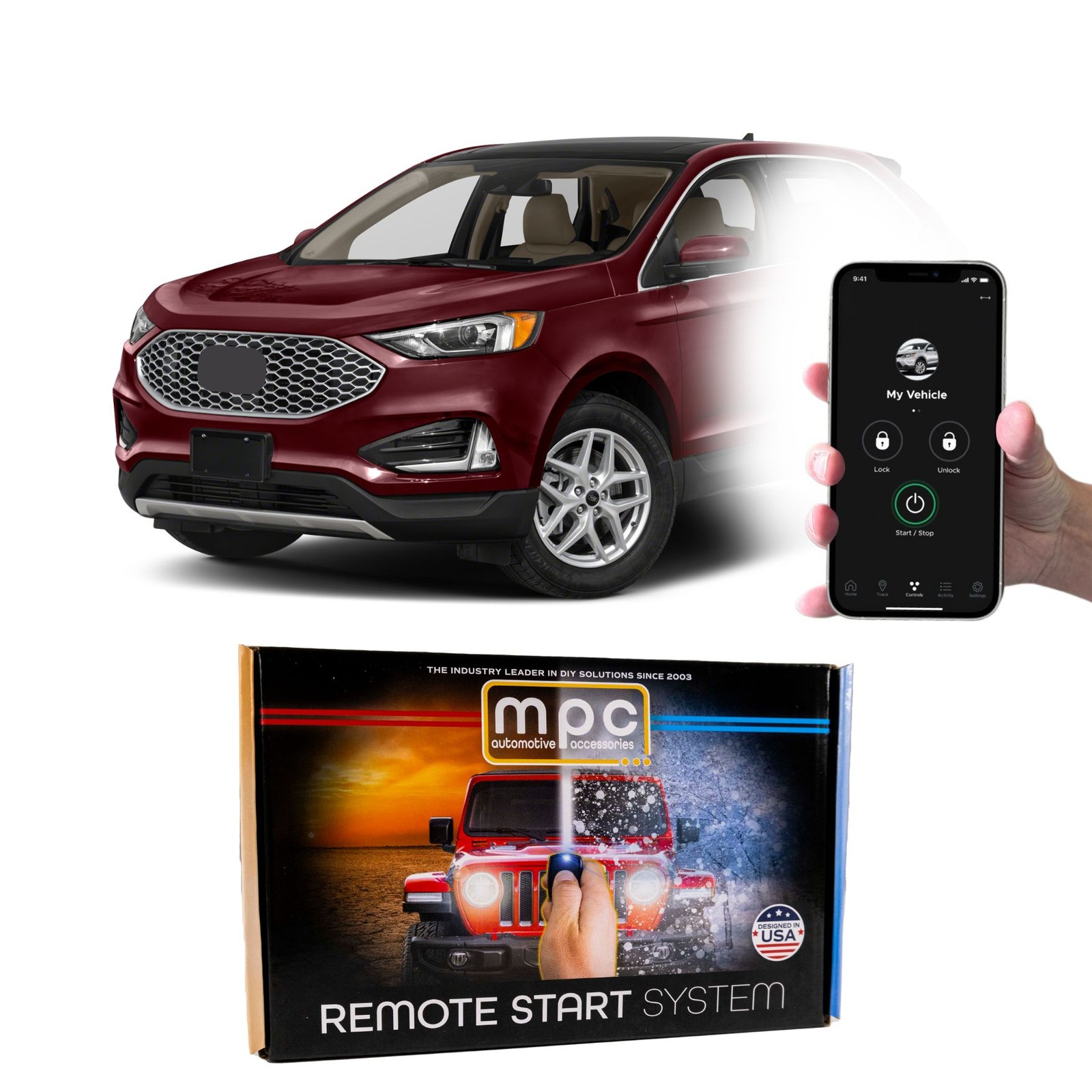 Smartphone Activated Remote Start Kit For 2021-2024 Ford Edge Push-To-Start