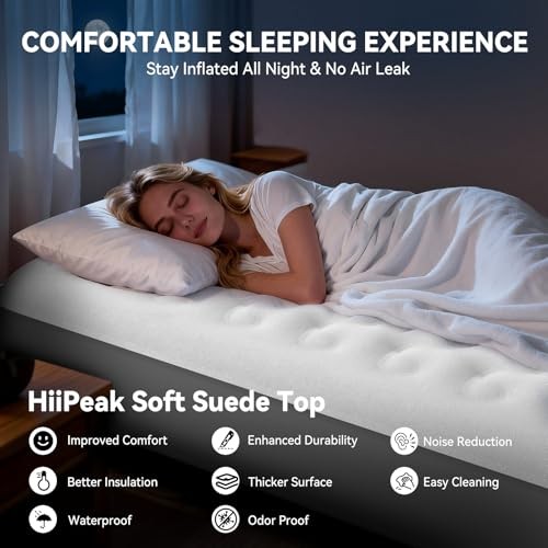 Air Mattress Bed with Removable Multi-Function Air Pump, Self Inflatable Twin