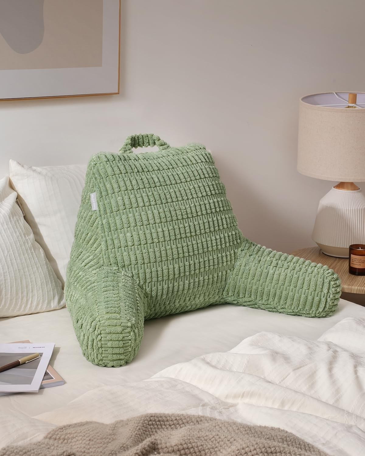 Reading Pillow, Backrest Pillow with Shredded Memory Foam