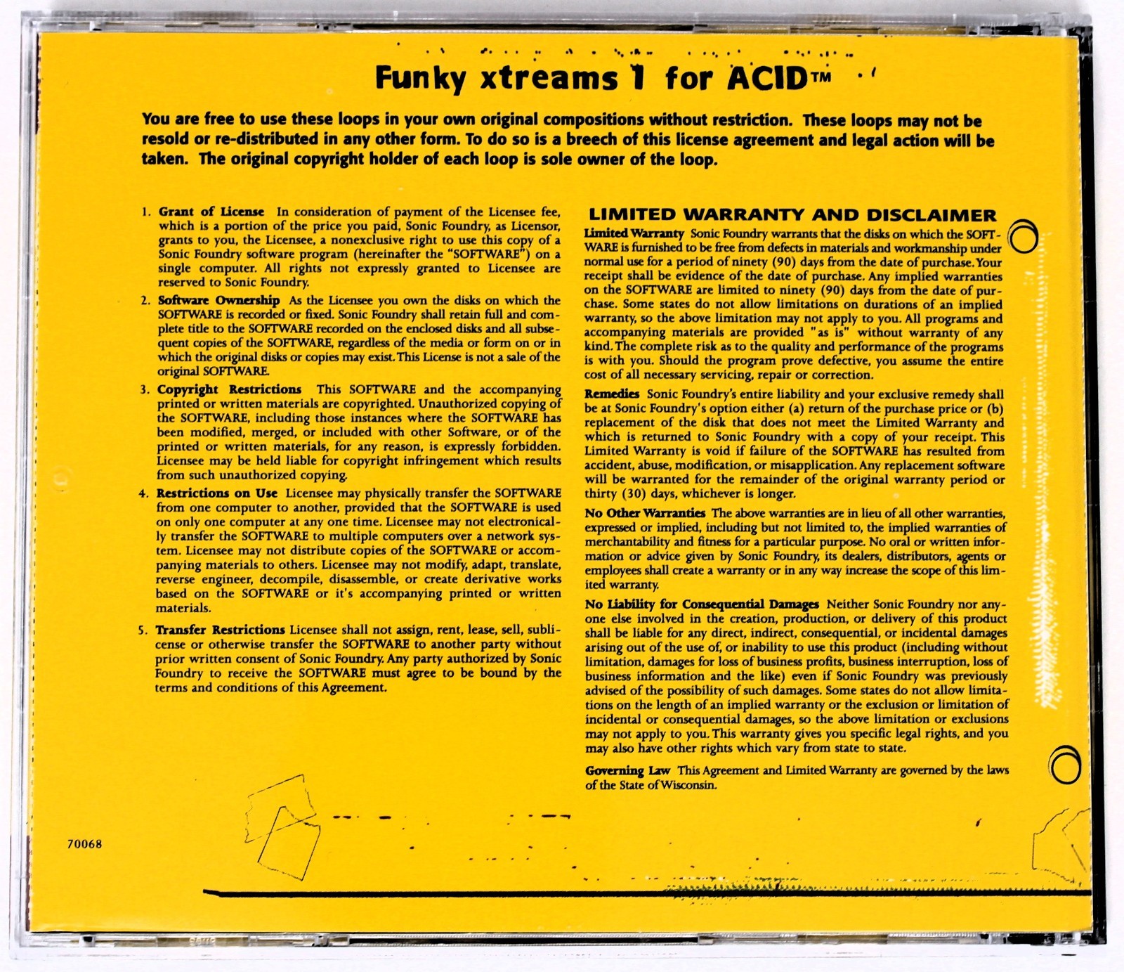 Sonic Foundry Funky Xtreams 1 Loops For Acid Sample/Sound Library/Sampling CD