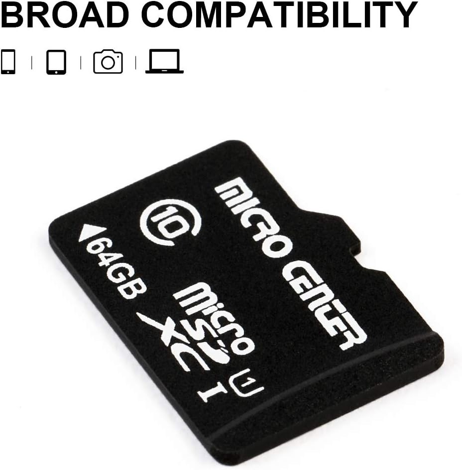 Micro Center 64GB Class 10 Microsdxc Flash Memory Card with Adapter for Mobile D