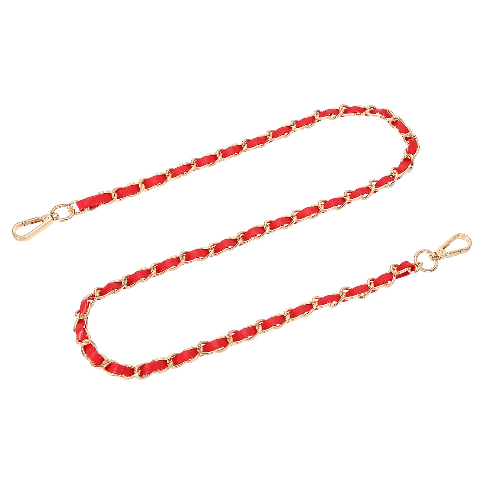 39" Purse Strap with Buckle for Shoulder and Cross Body(Red+Gold)