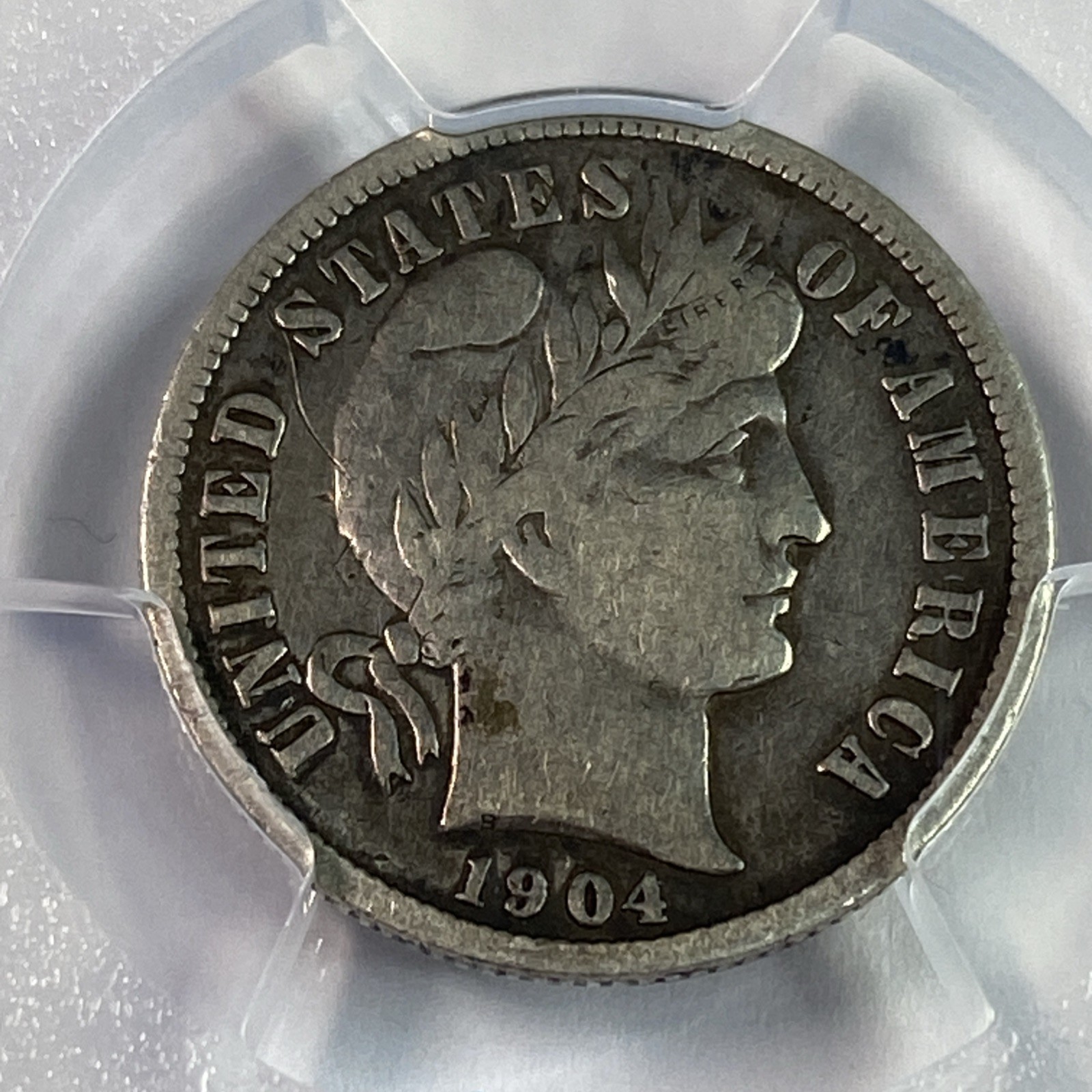 1904-S Barber Dime PCGS F12