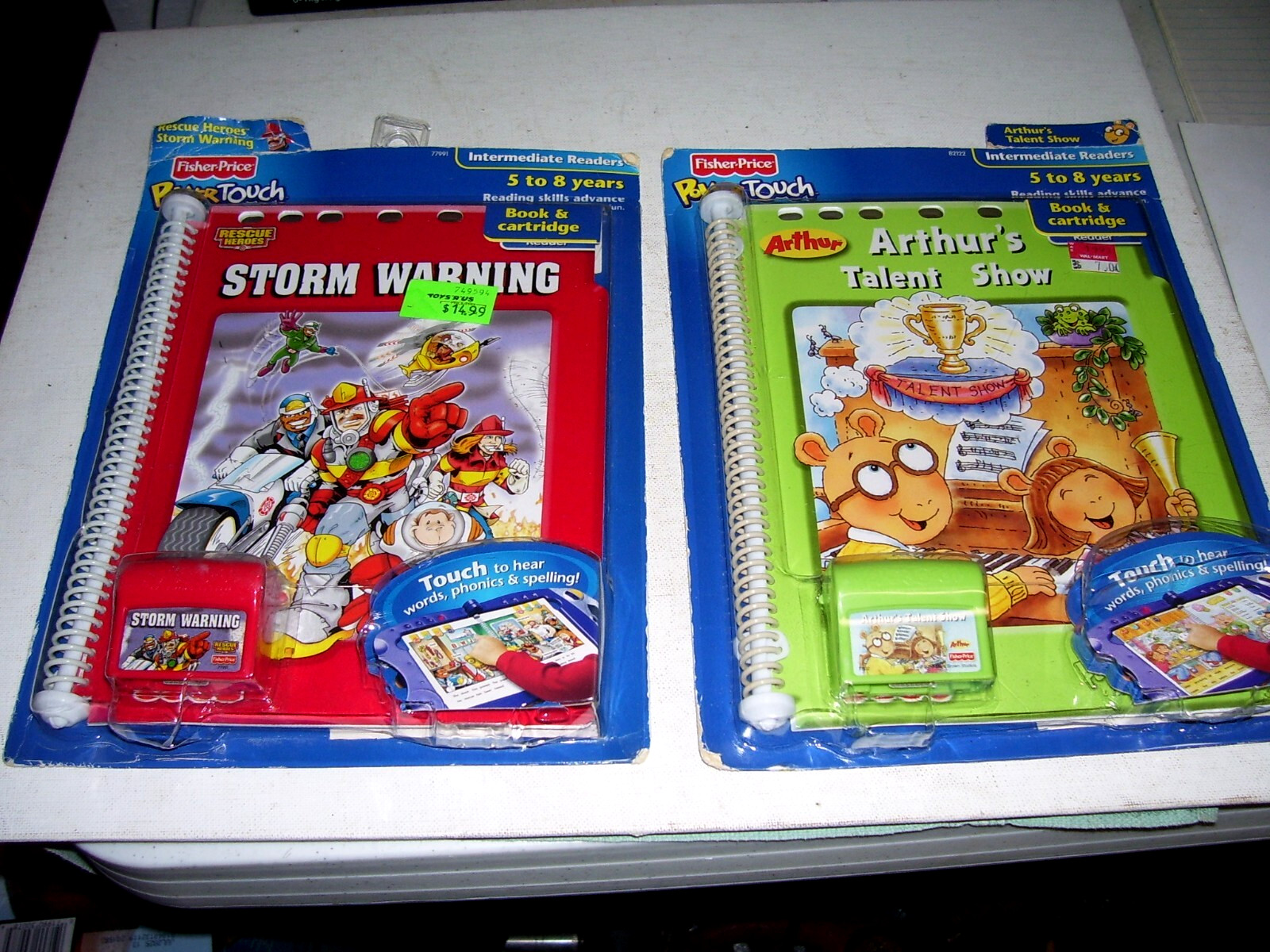 2  Fisher Price Power Touch Intermediate Readers, Storm Warning, Talent Show NIP
