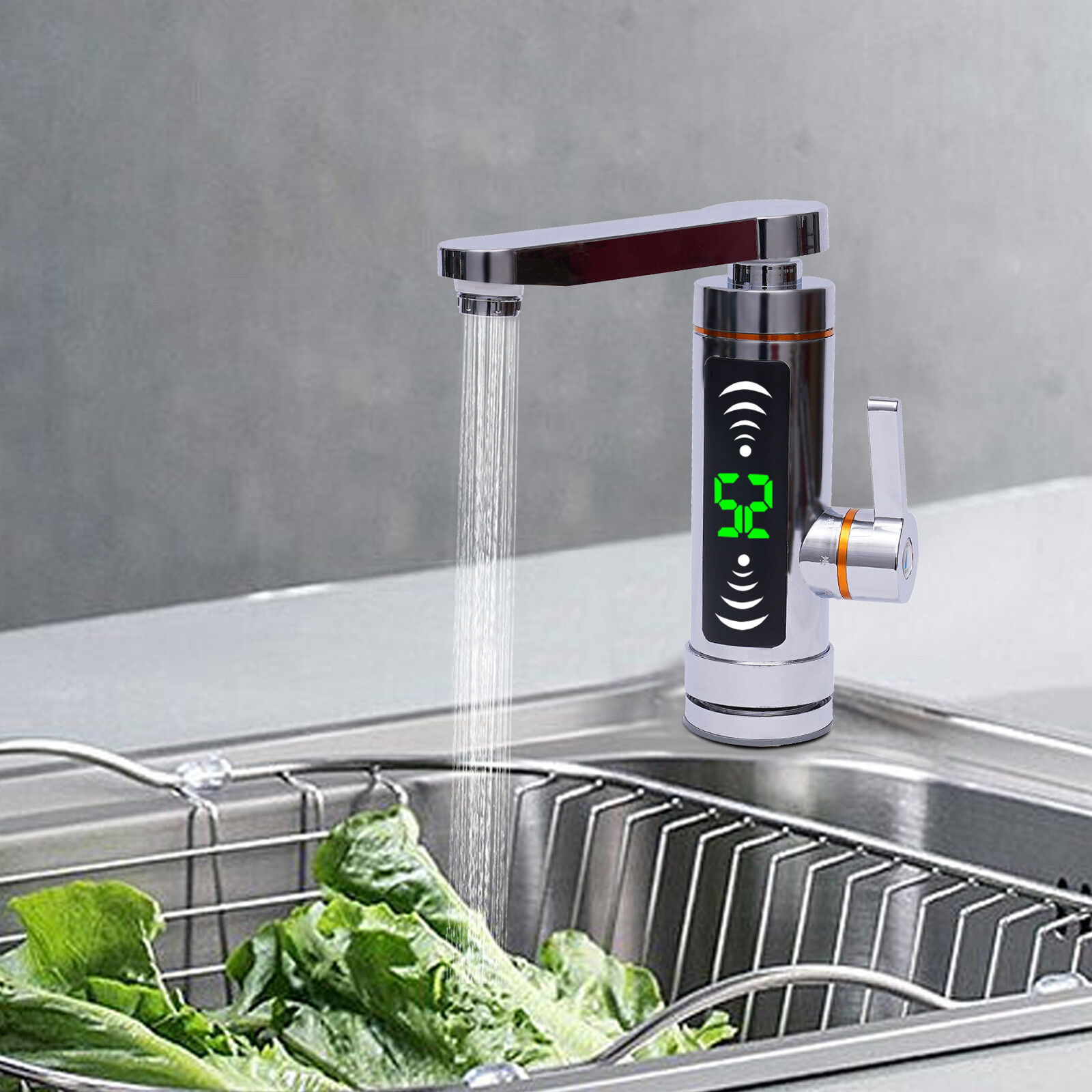 Electric 110V Instant Hot Water Heater Shower Kitchen Tap Faucet Digital Display