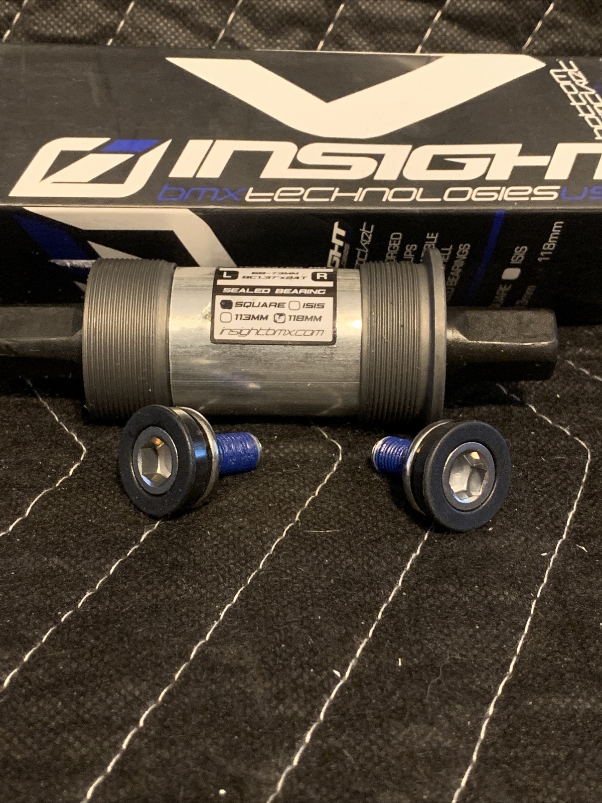 INSIGHT TECHNOLOGIES SQUARE TAPERED BOTTOM BRACKET 118 mm. BMX RACING