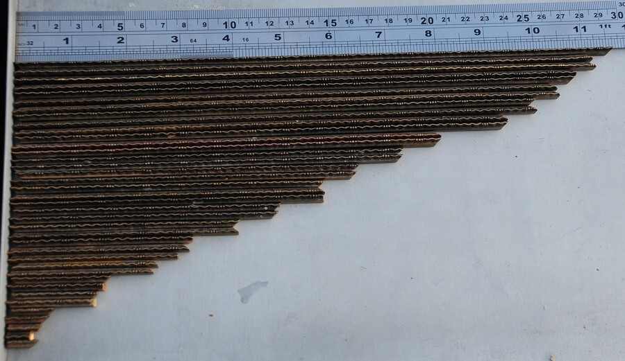 Lot of brass lines bookbinding gilding bookbinder line rule leather Art Nouveau;