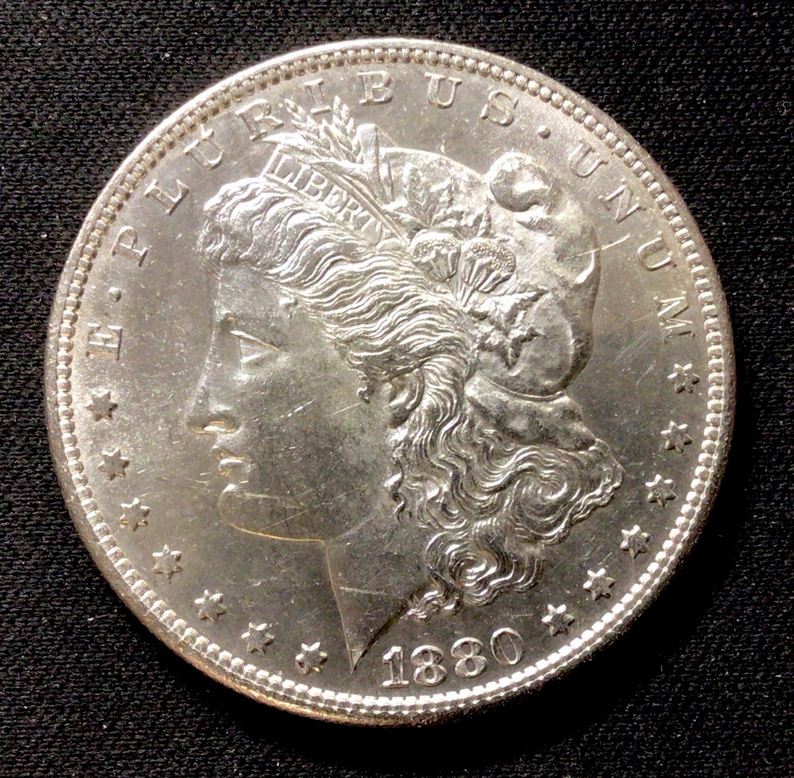1880 S Morgan Silver Dollar UNC+! Details: Wiped! ENN Coins