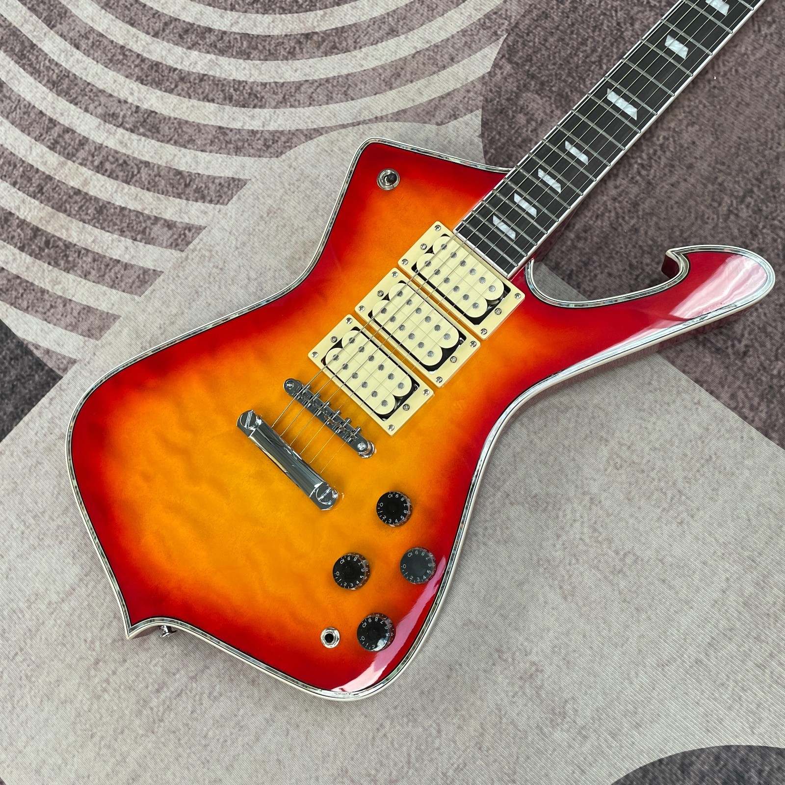 Iceman Electric Guitar HHH Binding Body Solid Rosewood Fretboard Free Ship