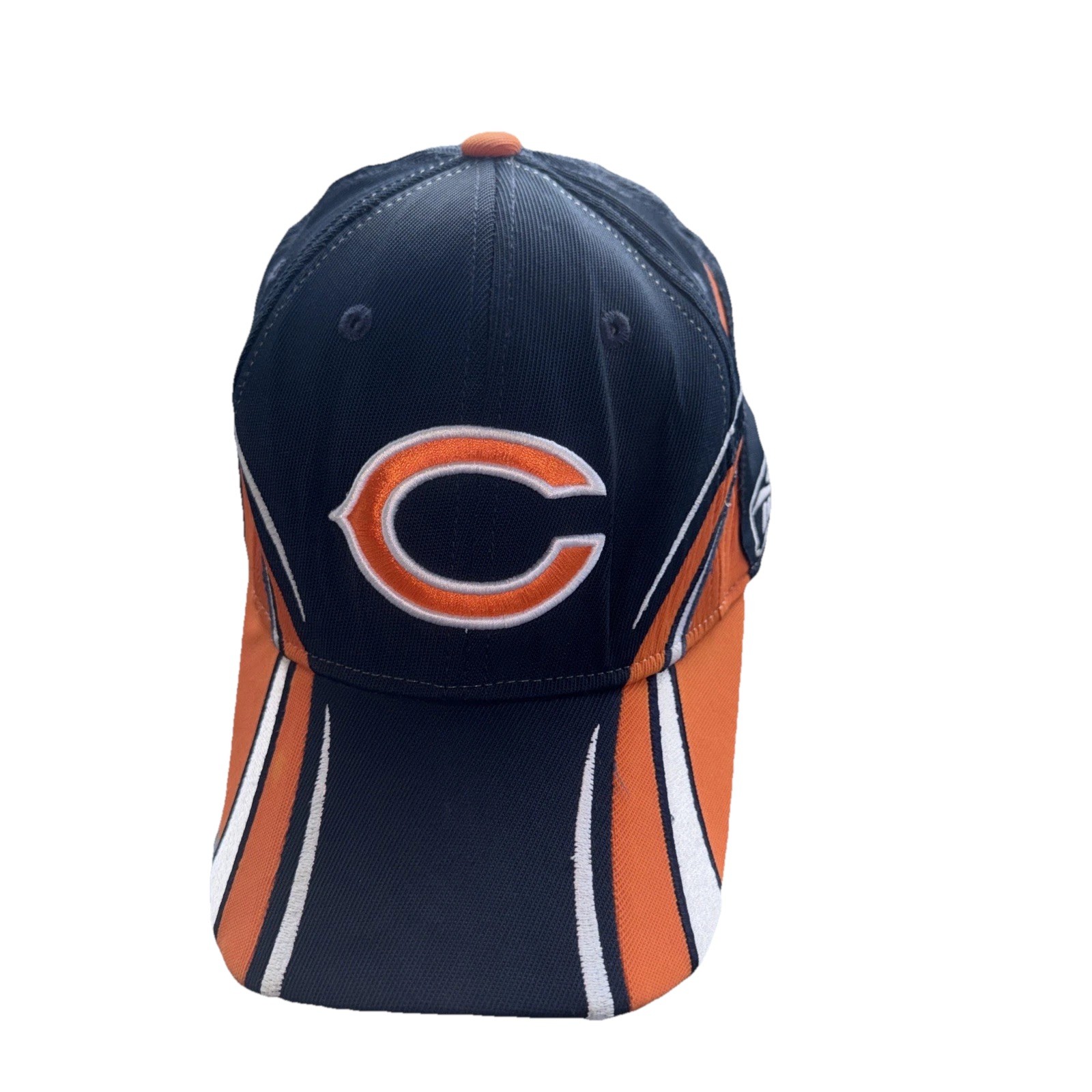 Chicago Bears Orange White C Navy Hat Cap Vtg Reebok Authentic Sideline Hat OSFA