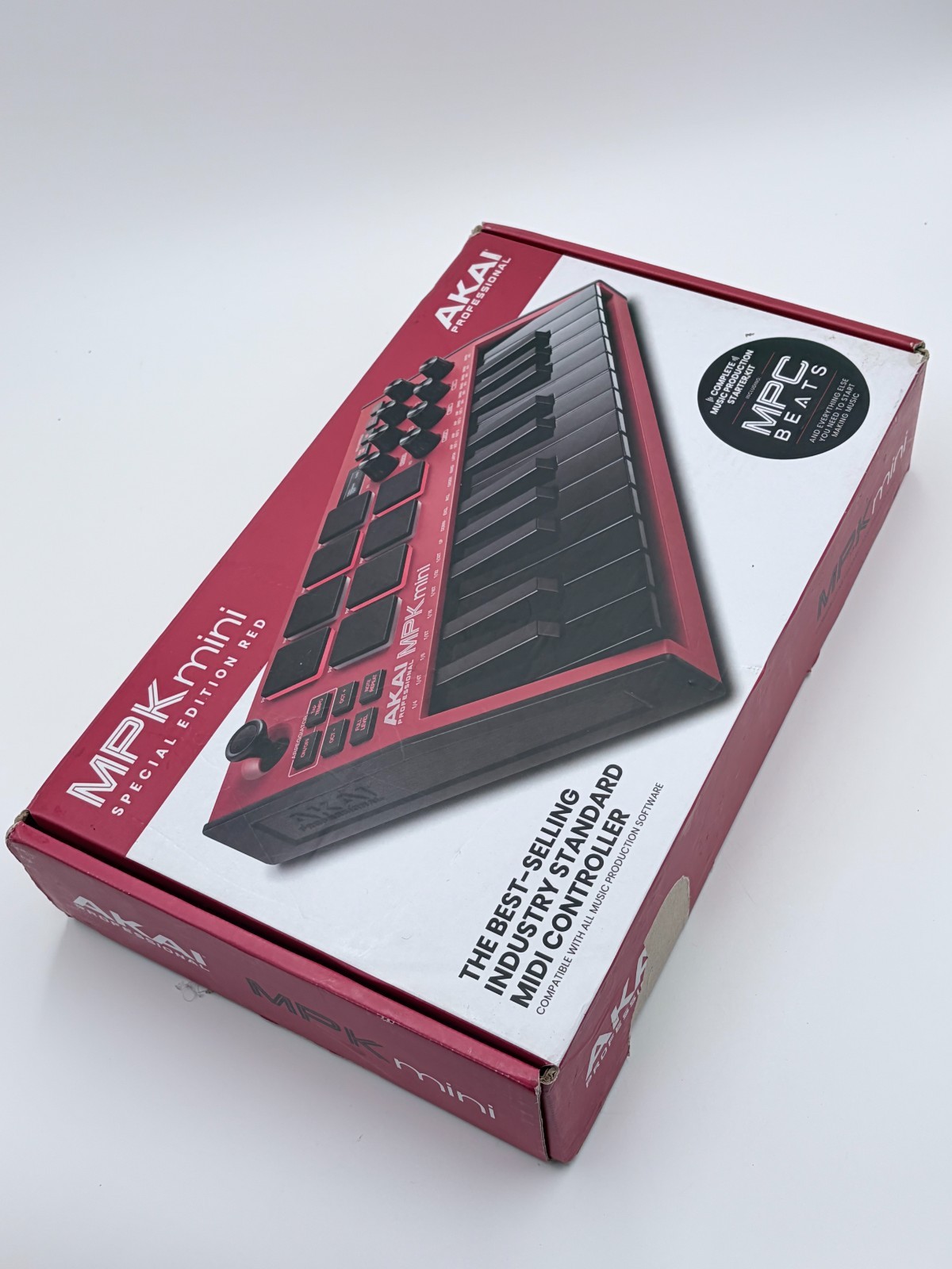 Akai Professional MPK Mini MK3 MIDI Controller Keyboard Red White Black