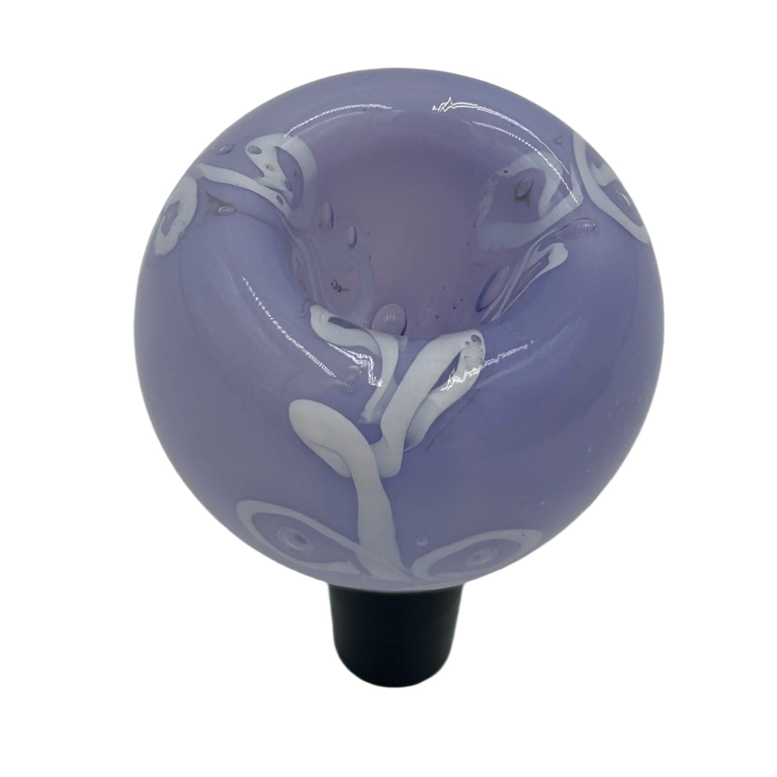 14mm Male Purple and White Flower Design Hand Blown Glass Bowl - WYSIWYG - CA US