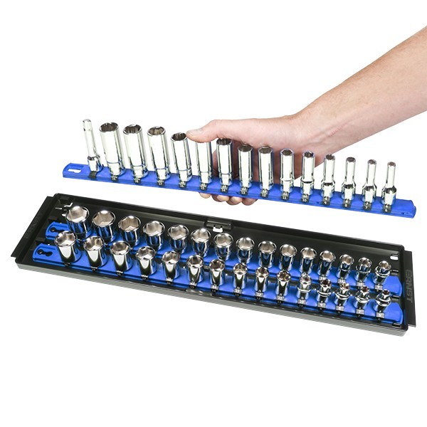 Ernst 8451 18-Inch Socket Boss, Premium 3-Rail Multi-Drive Socket Organizer