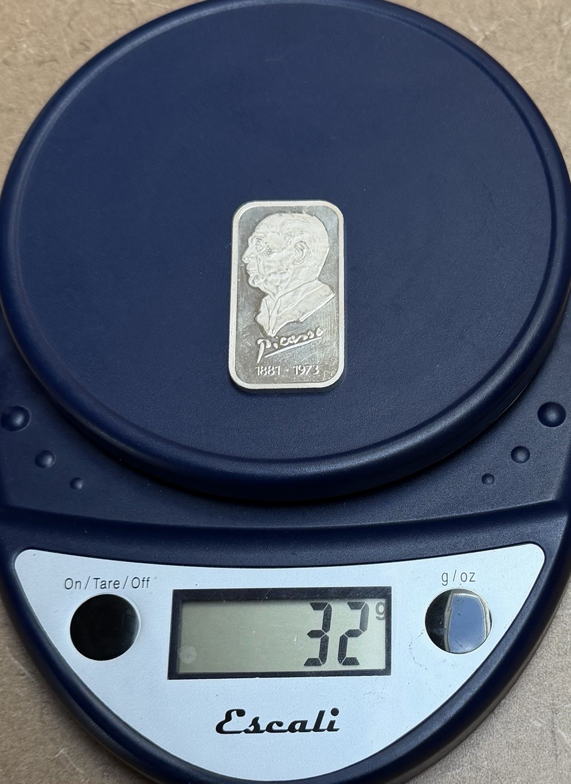 PABLO PICASSO, 1881-1973, 1oz. .999 FINE SILVER, TRIBUTE ART BAR!