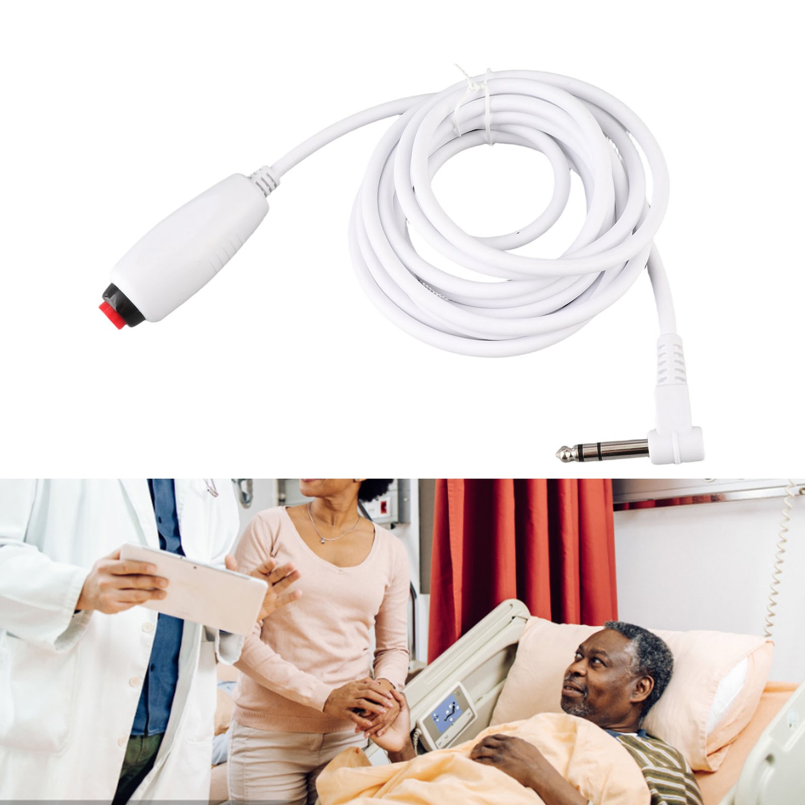 9.8ft Push Button Cord Universal 6.35mm Interface Replacement Nurse Call WT