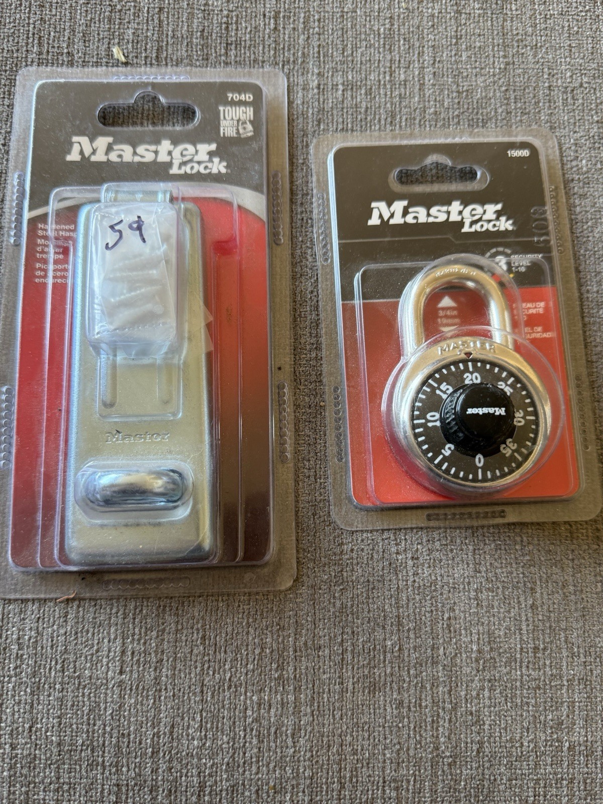 Master Lock 1500D Combo Padlock + 704D Steel Hasp Set New Sealed