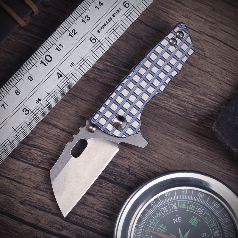 TC4 titanium Handle Outdoor Rescue Tactical Machete Folding S35VN Blade Knife
