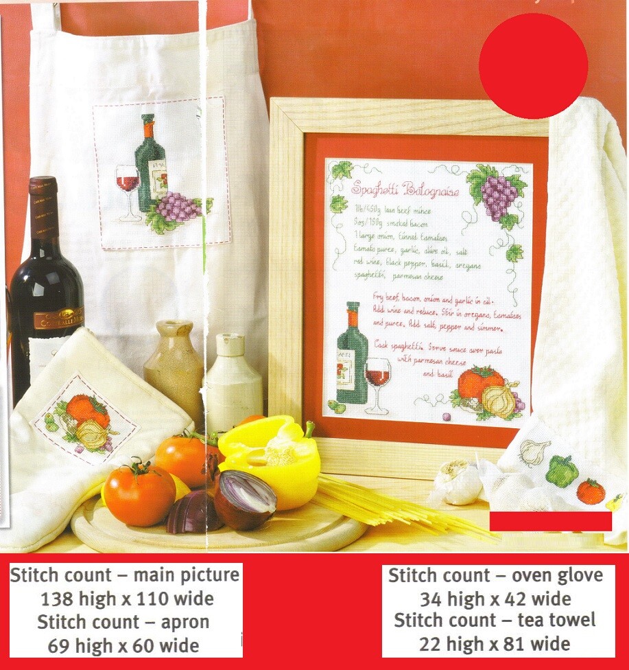 ITALIAN COOKERY  CROSS STITCH PATTERN ONLY   EK-UQ
