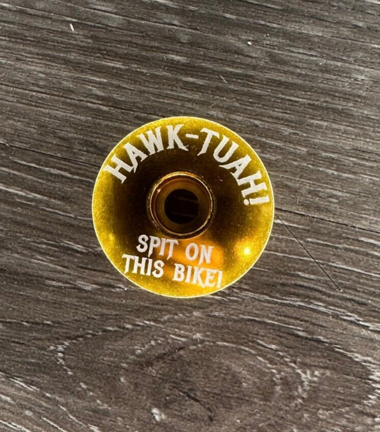 Hawk Tuah Spit On This Bike Stem Top Cap 1 1/8" Gold