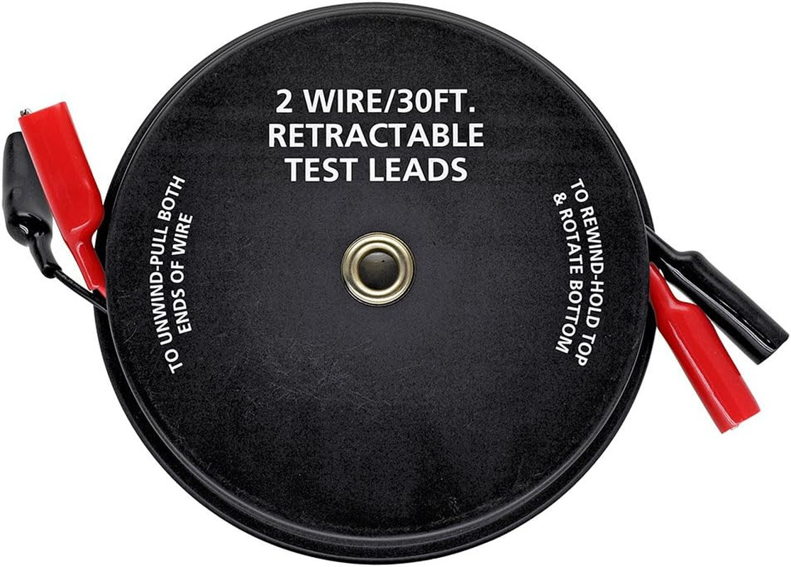Cal Hawk Tools 30' Retractable Test Leads with 18 Gauge Wire - 2 Pack