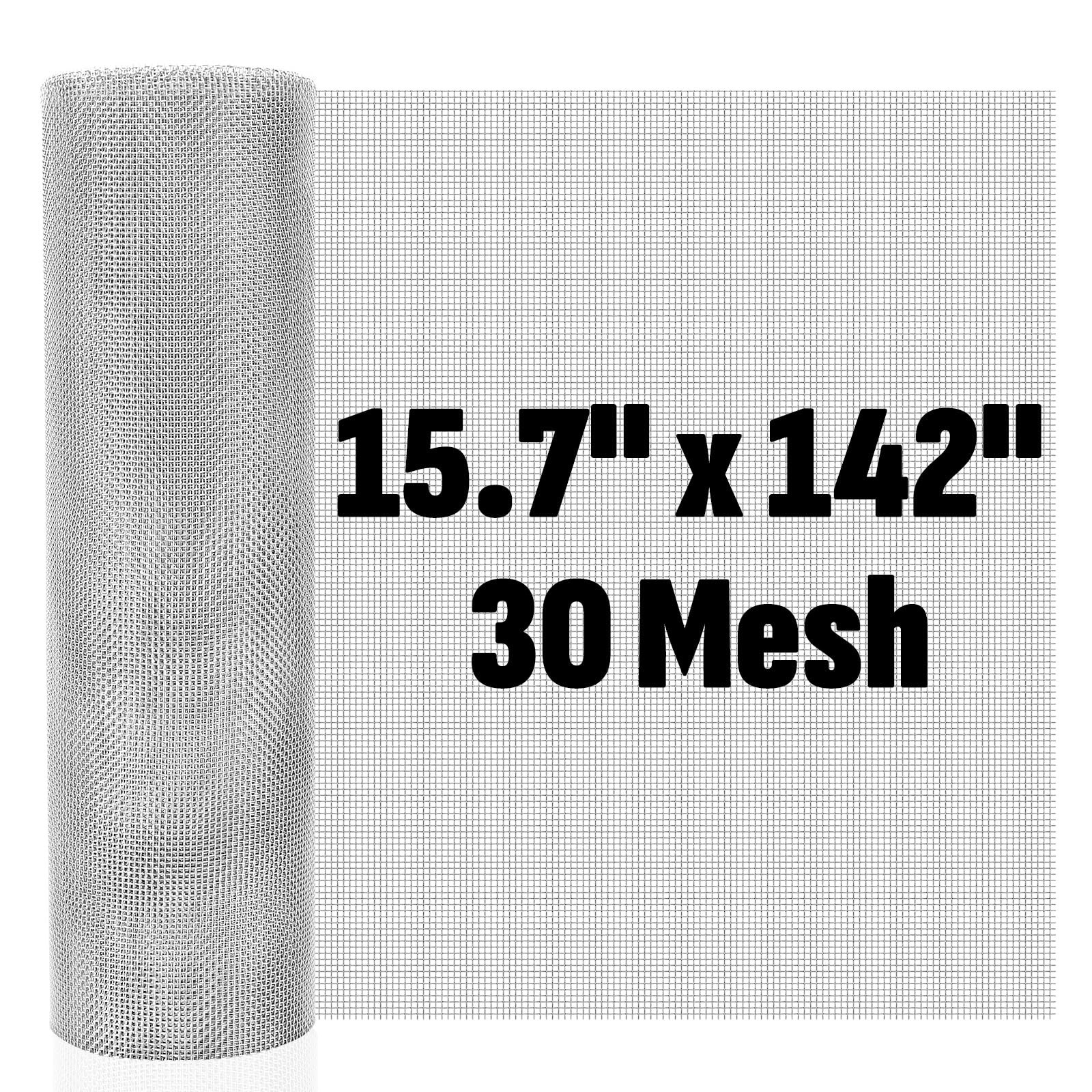 30 Mesh 304 Stainless Steel Mesh Screen, 15.7'' x 142''(40cm x 360cm) Wire Sc...