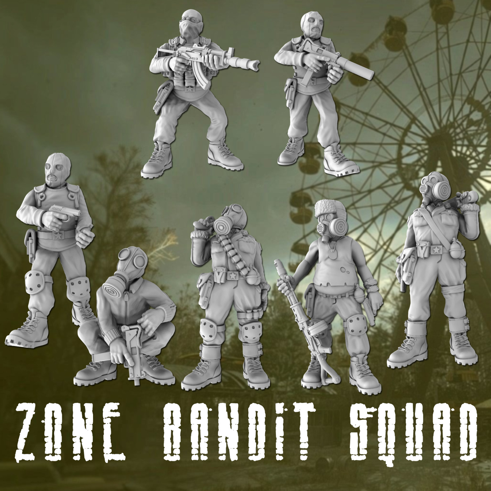 Zone Bandit Squad - 28mm Miniatures for Zona Alfa/STALKER/Fallout Gaming