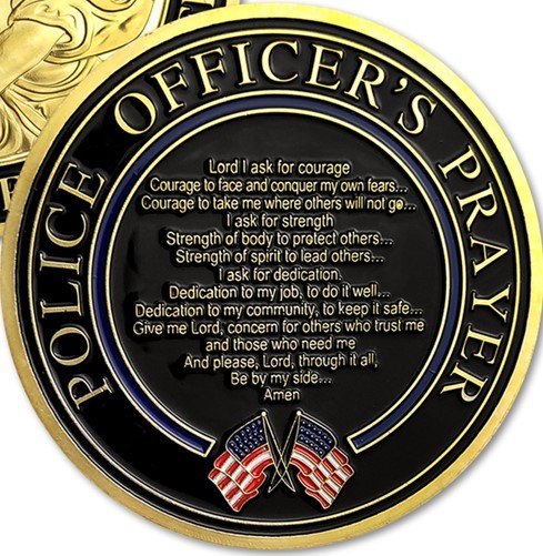 LAW ENFORCEMENT ST. MICHAEL PATRON SAINT OF POLICE OFFICERS PRAYER COIN