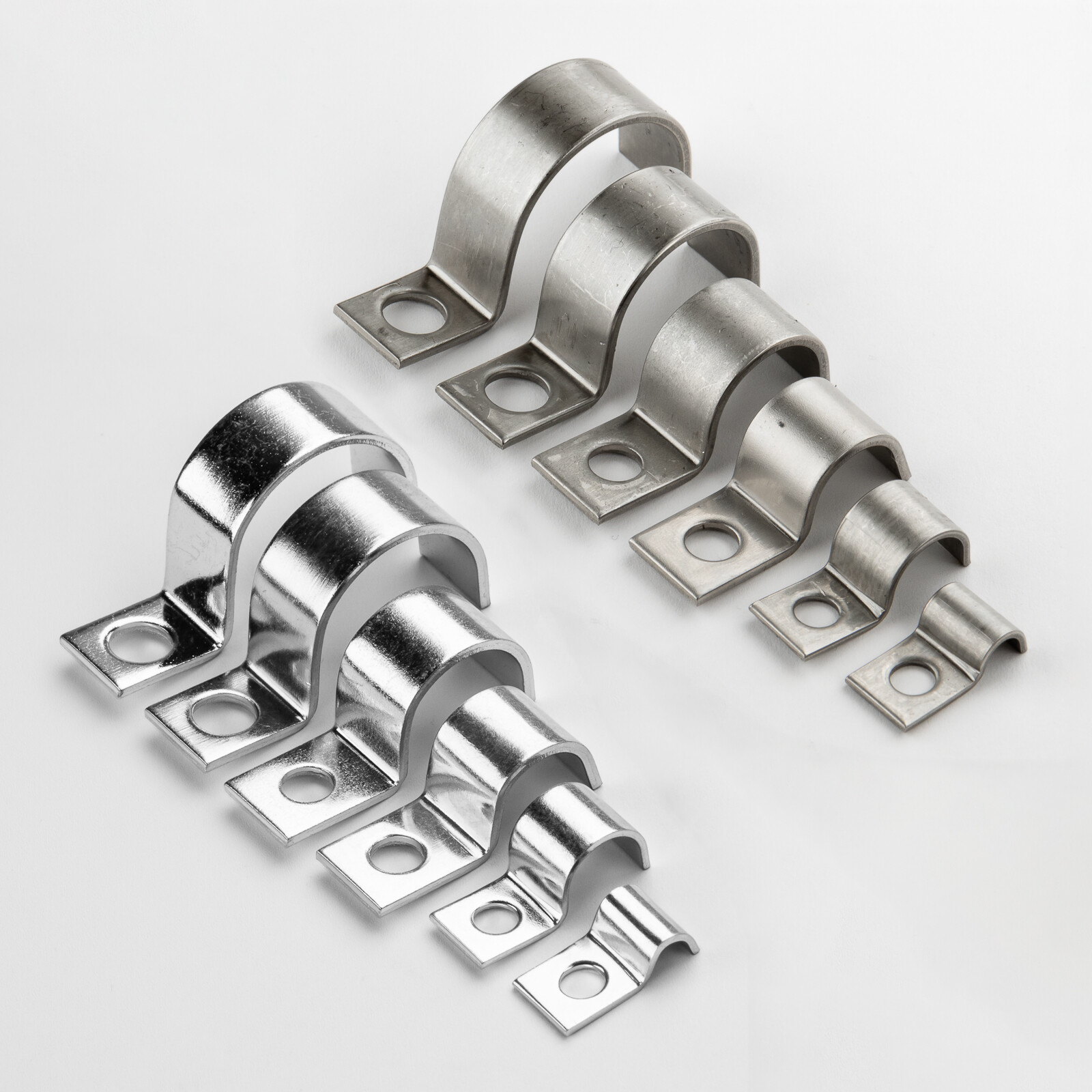 Cable Clamps DIN 72571 Galvanised Steel - Metal Pipe Tractor Mounting Clamp