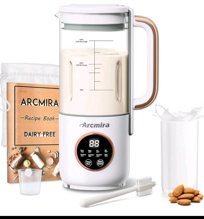 Arcmira 8-in-1 Nut Milk Maker 35oz Soy Oat Almond Blender 600W Delay Start