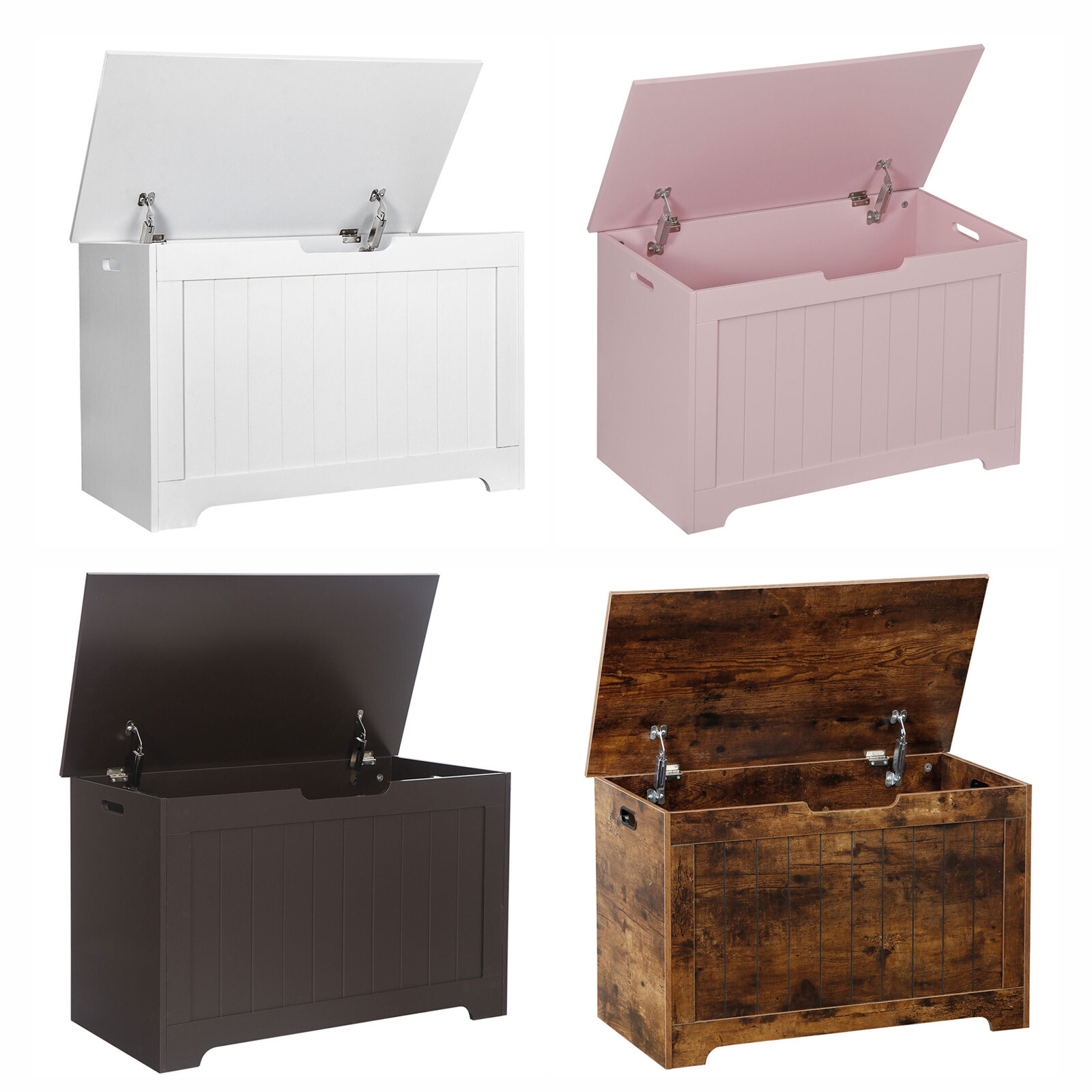 4 Color Storage Chest Bench Trunk Wooden Clothes Toy Box Hall Bedroom Home